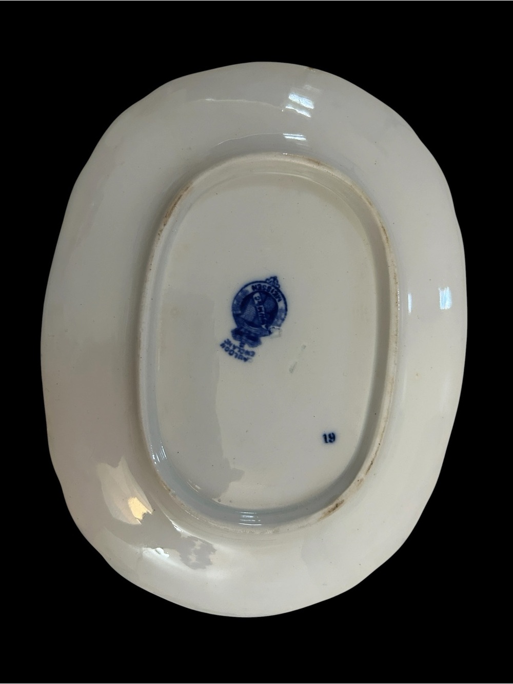 Antique Cauldon England Meissen Blue Onion Pattern Small Oval Serving Plate - Picture 6 of 8